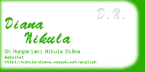 diana nikula business card